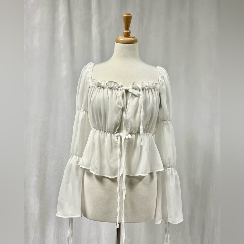 Brand New Ganji Elegant White Women's Top Size S/M